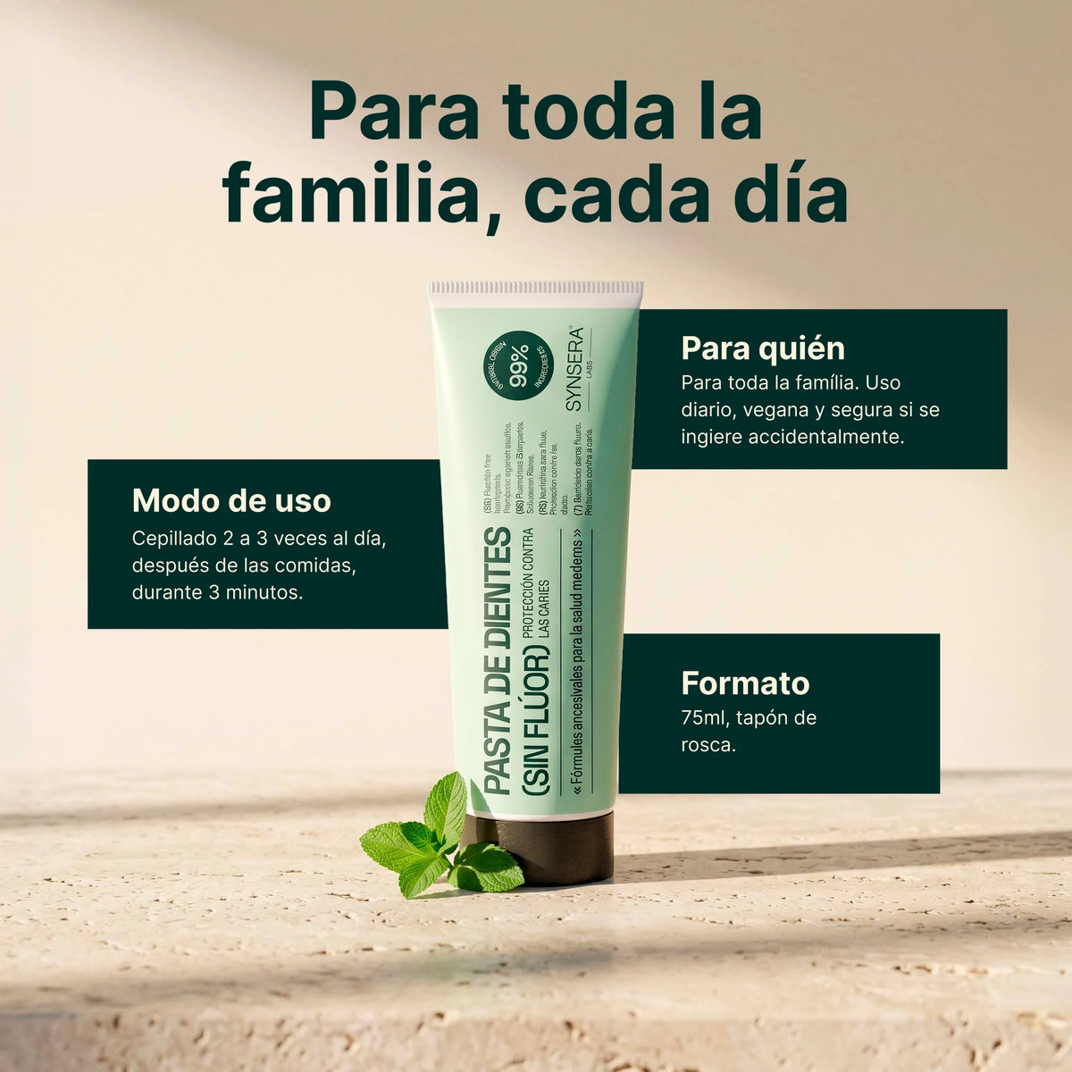 Pasta de dientes sin flúor (75ml)