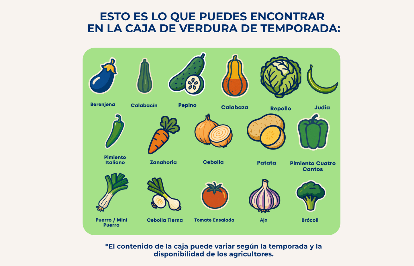 Caja de Verdura de Temporada de Nuestros Agricultores
