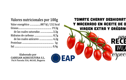 Tomate Cherry Deshidratado y Macerado en AOVE - 6 tarros