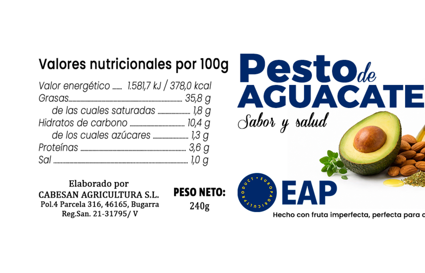 Pesto de Aguacate y Orégano - 6 tarros