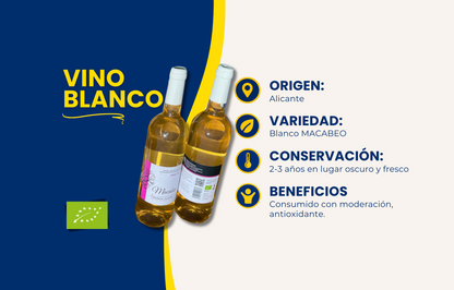Vino Blanco Ecológico - 4 botellas