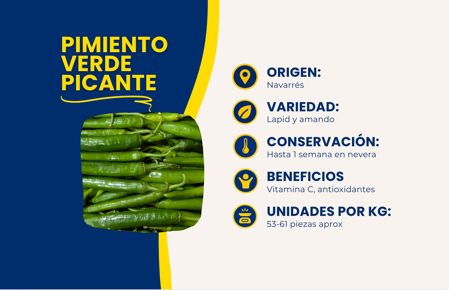 Pimiento Verde Picante - 1.3kg